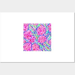 Abstract watercolor pattern in pink, green and blue Posters and Art
